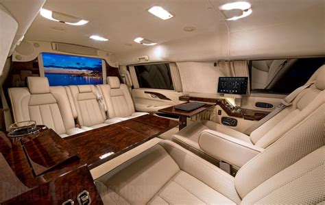 Custom Stretched Cadillac Escalade EVS Offers Private Jet-Like Interior ...