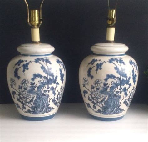 Blue and White Ceramic Lamp /Chinoiserie Pair Table Lamps | White ceramic lamps, Ceramic lamp ...