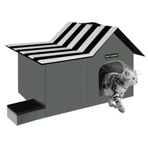 OUTDOOR CAT HOUSE, Feral Cat House Insulated with Mat and Clip, Weatherproof ... $57.75 - PicClick