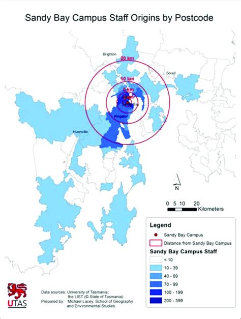 Sandy Bay Campus Staff Origin by Postcode Source: University of ...