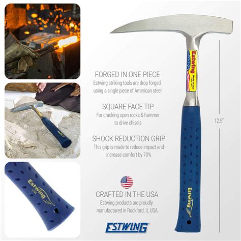 Estwing Rock Pick – 22 oz Geological Hammer with Pointed Tip & Shock ...