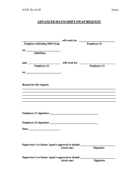 Shift Swap Form Pdf - Fill Online, Printable, Fillable, Blank | pdfFiller