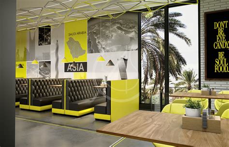 Modern Fast Food Restaurant Interior Design by Comelite Architecture ...