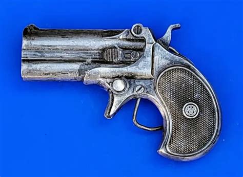 VINTAGE 1978 DERRINGER Flintlock Revolver/Pistol/Gun Pewter Belt Buckle #F-156 $14.99 - PicClick