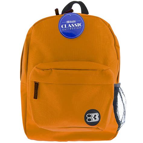 12 Wholesale 17" Orange Classic Backpack - at - wholesalesockdeals.com