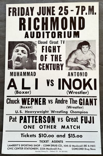 ALI, MUHAMMAD-ANTONIO INOKI & CHUCK WEPNER-ANDRE THE GIANT CLOSED CIRC – JO Sports Inc.