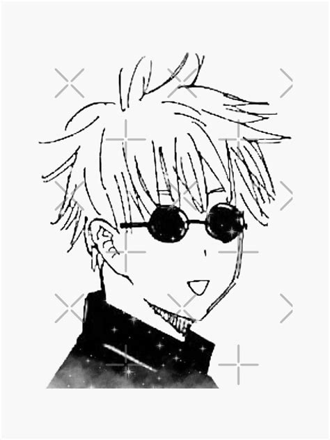 "Funny Manga Gojo Satoru " Sticker by yoku-mieru | Redbubble