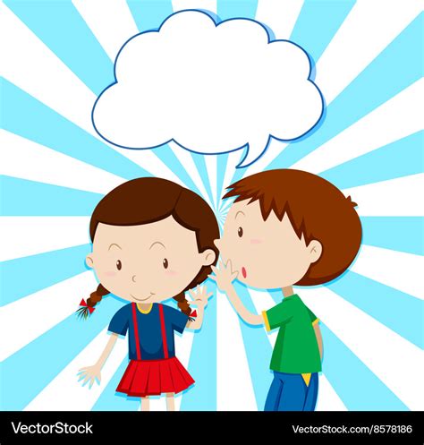 Boy whispering to girl Royalty Free Vector Image