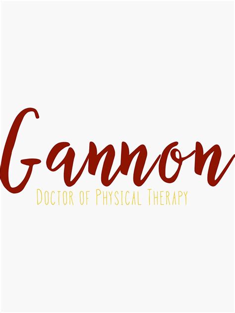 "Gannon University DPT" Sticker for Sale by bkouzoujian | Redbubble