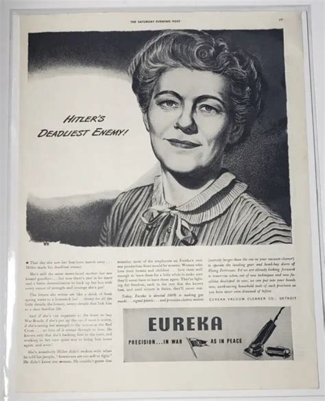 VINTAGE 1943 EUREKA Vacuum Cleaner war time Magazine Ad Saturday ...