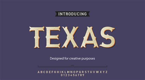 Premium Vector | Texas typeface font alphabet