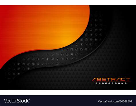 Modern dark black background and orange lines Vector Image