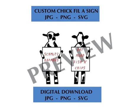 Chick Fil A Cows Personalized SVG PNG JPG file | Etsy