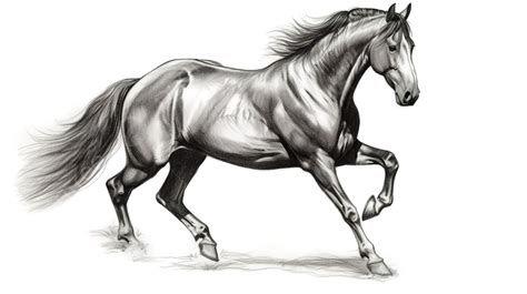 Pencil Drawing Of A Horse Is Shown Running Background, Horse Drawing Picture, Horse, Drawing ...