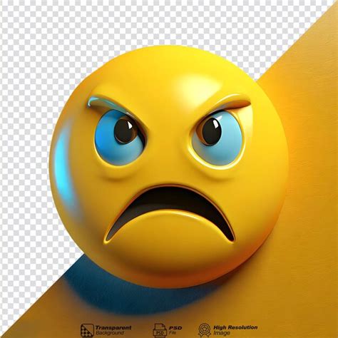 Premium PSD | Upset Face emoji Icon isolated on transparent background