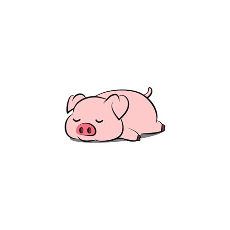 Premium Vector | Lazy pig sleeping cartoon, vector illustration