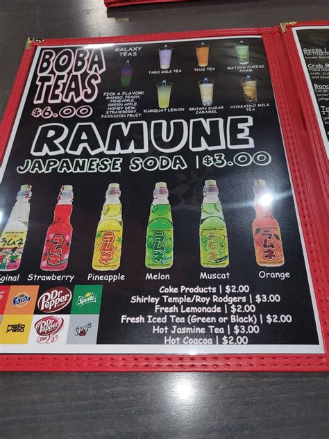 Menu at Hokkaido Ramen House restaurant, Kalispell