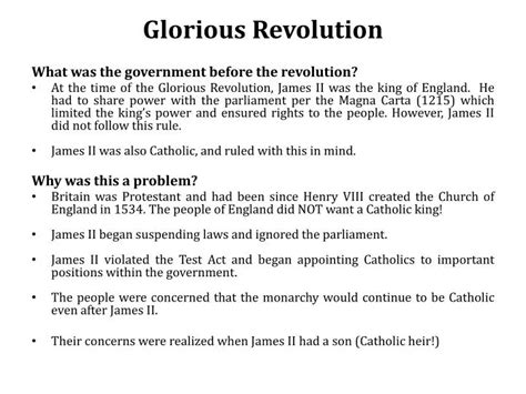 PPT - Glorious Revolution PowerPoint Presentation - ID:2673633