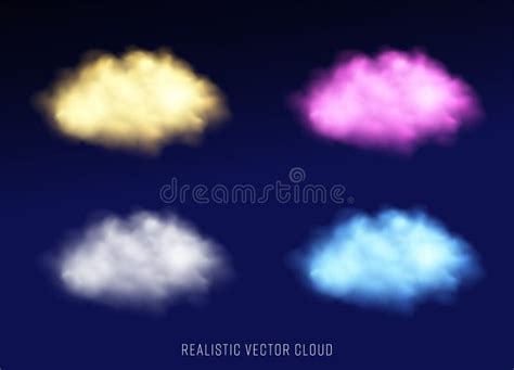 Vector Set Abstract Realistic Fog Cloud Design Element Stock Vector - Illustration of show ...