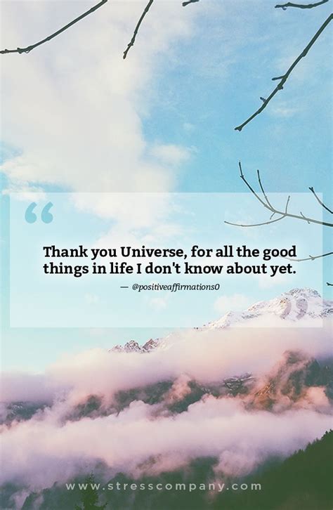 Thank you Universe, for all the good things in life I don't know about ...