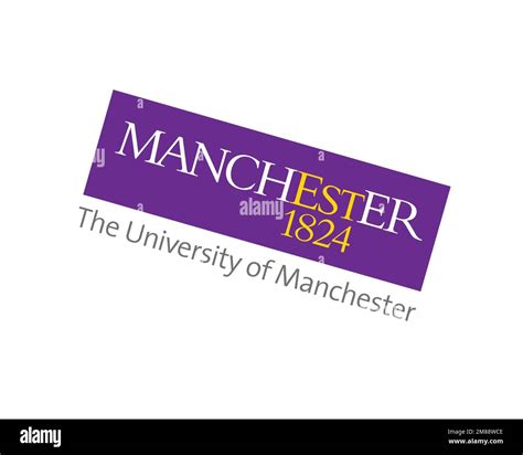 University of Manchester, rotated logo, white background B Stock Photo - Alamy