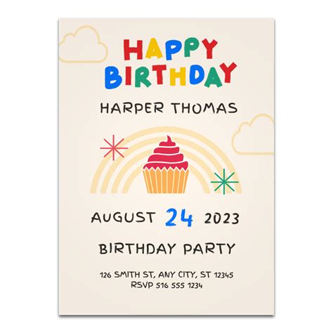 Kids' Birthday Invitation - Vertical | MoreWithPrint