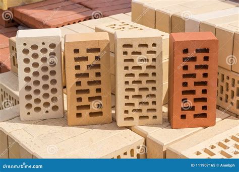 Perforated Bricks of Different Colors and Shapes of Holes Stock Image - Image of pallet, brick ...