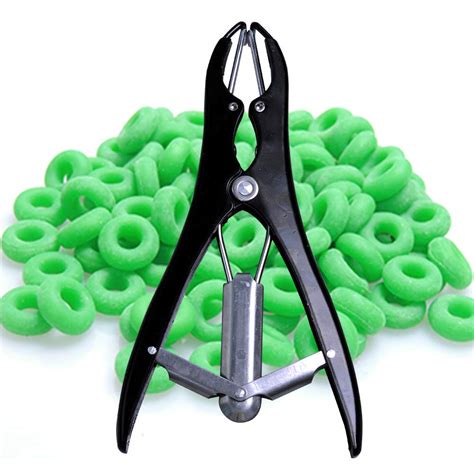 Buy Castration Bander Plier for Goats Sheeps with 100Pcs Castrating Rubber Rings Elastrator ...