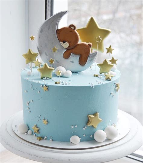 Pin on Cake ideas | Baby shower cakes for boys, Bear baby shower cake, Torta baby shower