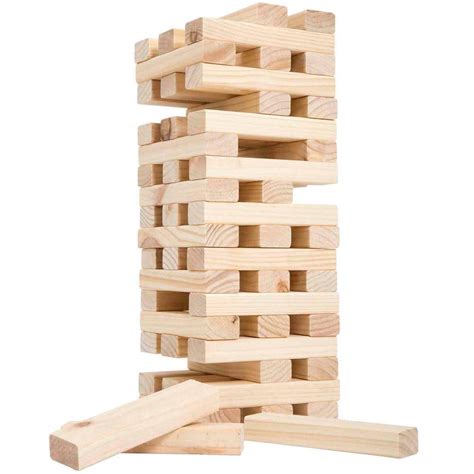 Hey! Play! Non-Traditional Giant Wooden Blocks Tower Stacking Game W350095 - The Home Depot