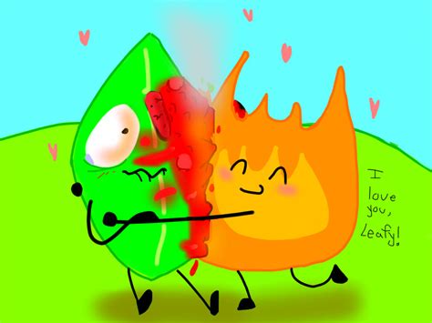 Firey loves Leafy a lot by rubaluxtier on DeviantArt