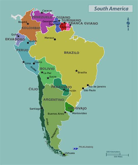 Latin America Political Map With Capitals - Gratia Georgianne