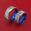 Cobalt Chrome and Meteorite Matching Wedding Band Set Engagement Rings – Stonebrook Jewelry