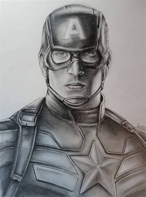 Captain America pencil drawing by DavidCrabtreeArt on DeviantArt