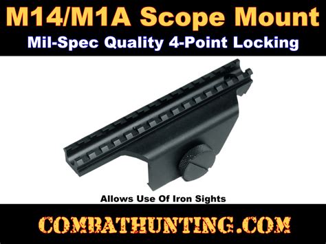 MNT-914V2 UTG New Gen 4-Point Locking Deluxe M14/M1A Scope Mount Black - M14 M1A M1 Accessories