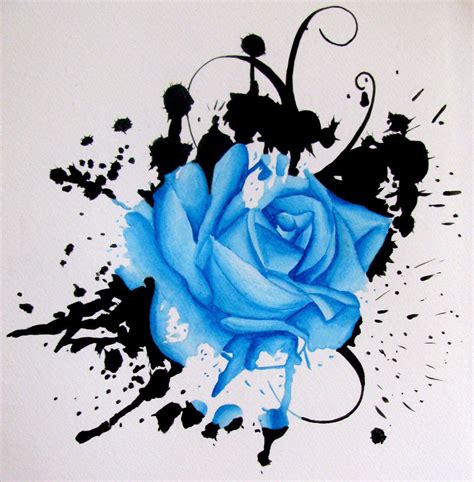 Blue Rose Splash … | Blue rose tattoos, Rose tattoos, Flower tattoos