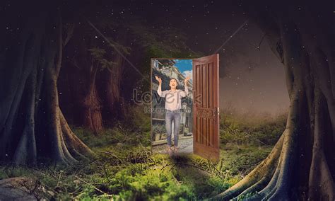 On the other side of the door creative image_picture free download ...