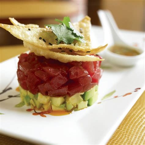 Ahi Tuna Tartare with Crisp Rice Noodles, Avocado and Toasted Peanuts. #FSTaste #recipe ...