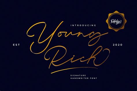 Young Rich Signature Handwritten Font - Dafont Free