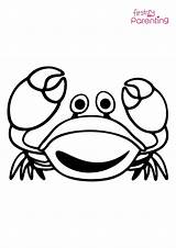 Simple Crab Coloring Page For Kids  FirstCry Parenting sketch template