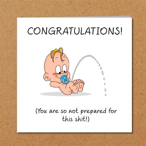 Funny NEW BABY congratulations card - New Parents/Daddy/Mummy - child birth baby grow - funny ...