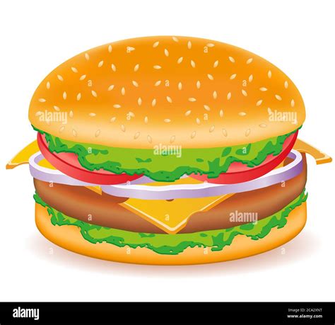 cheeseburger vector illustration isolated on white background Stock Photo - Alamy