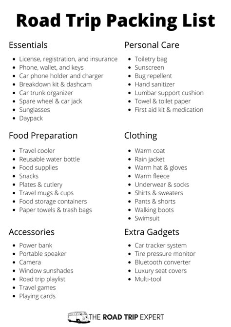 55 Road Trip Packing List Essentials [With PDF Checklist]