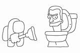 Among Us And Skibidi Toilet Coloring Page  Free Printable Pages sketch template