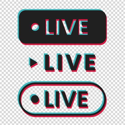 Premium PSD | Tiktok live set icon design transparant