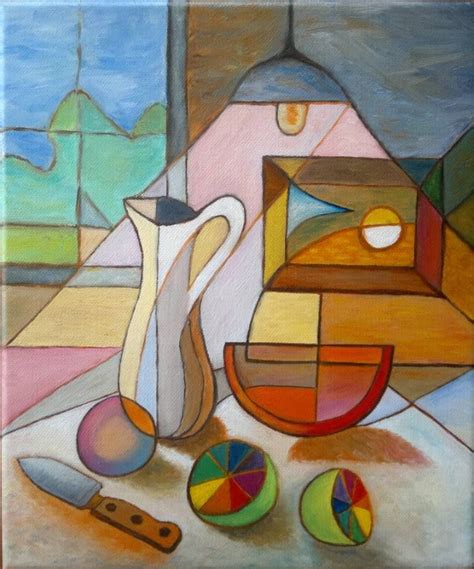 Cubist Still Life Painting by Stefan Silvestru | Saatchi Art | Cubist art, Oil painting abstract ...