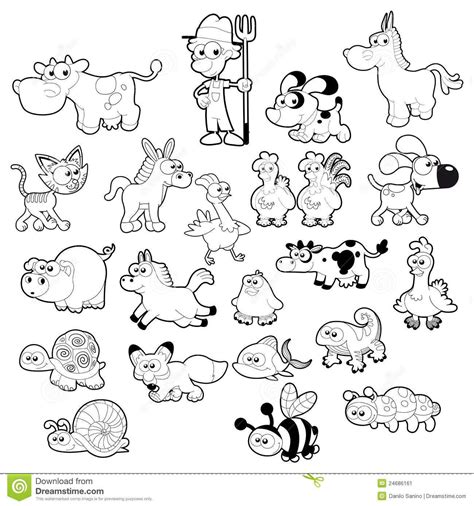 Farm Animal Black And White Clipart clipart | Farm animal coloring pages, Animal coloring books ...