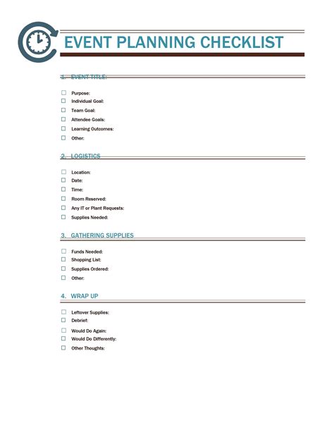 Free Event Planning Checklist Template Excel