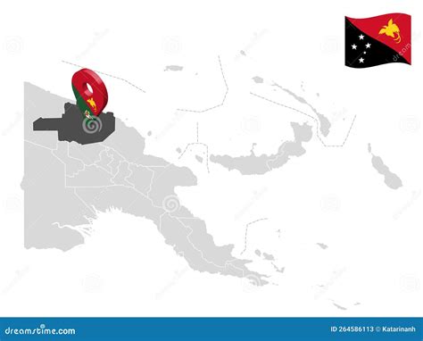 Location East Sepik Province on Map Papua New Guinea. 3d Location Sign ...