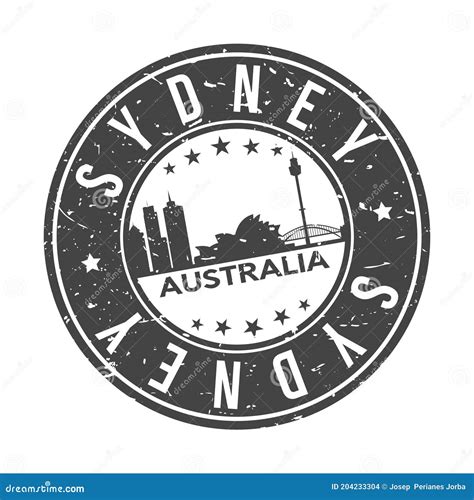 Sydney Australia USA Stamp. Logo Icon Symbol Design Skyline City Vector ...